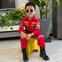 Kids' Cotton Firefighter Costume for Halloween, Role Play, and Photography
