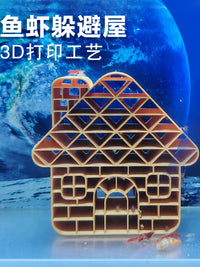 Fish Tank Shelter House for Fish and Shrimp, Nursery, Breeding, Submersible Hollow 3D Printed Landscaping Decoration