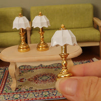 Dollhouse Miniature French Style Table Lamp & Alarm Clock Set for OB11 Scenes