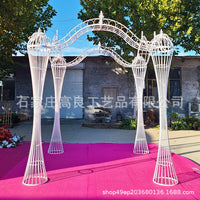 European Style Wrought Iron Floral Arch for Wedding & Garden Decor