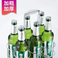 Portable 6-Bottle Wine Carrier Basket for KTV Bar Delivery, Thickened Durable Beer Rack