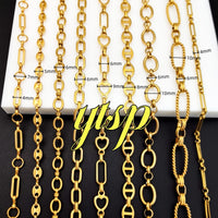 18K Gold Plated Titanium Steel DIY Jewelry Chain for Necklaces and Bracelets