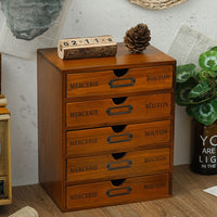 Wooden Monitor Stand Desk Organizer with Drawers