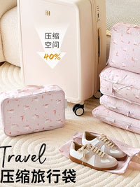 Travel Compression Packing Cubes for Luggage, Portable Clothes Organizer Bags