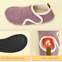 Unisex Lightweight Plush Indoor Slippers with Adjustable Hook-and-Loop Closure for Home, Hospital, or Club