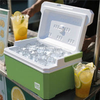 Outdoor Camping Insulated Cooler Box for Stalls, Commercial Ice Storage Bucket, Portable Ice Chest for Vendors