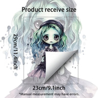 Xinuo PH-QT907 Halloween Gothic Girl Watercolor Wall Decal Self-Adhesive Removable for Bedroom