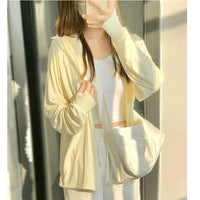 Women's Ice Silk Sun Protection Hoodie - Lightweight, UV Resistant, Long Sleeve, Loose Fit