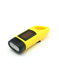 Portable Solar Hand Crank Flashlight with Power Bank Function for Outdoor Camping Emergency