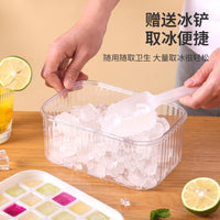 Large Capacity Ice Cube Tray with Lid and Storage Bin, Food-Grade Ice Maker Mold for Freezer, Household Ice Box