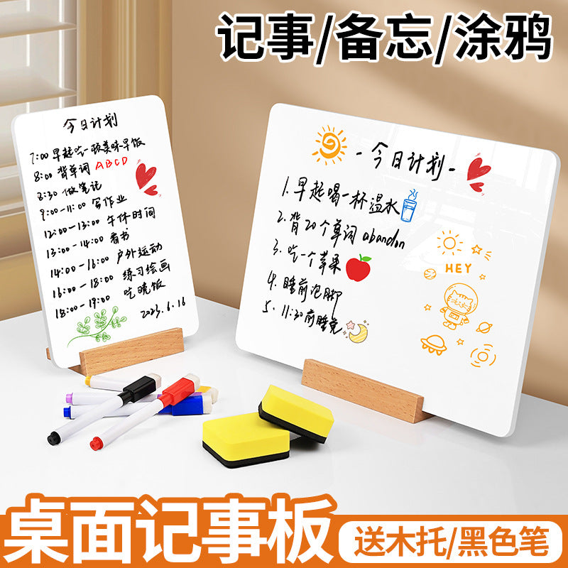Wholesale Desktop Erasable Whiteboard Double-Sided Writing Message Board Standing Small Blackboard Memo Drawing Board