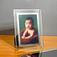 Crystal Clear Glass Photo Frame for Certificates and Pictures, Desktop Display