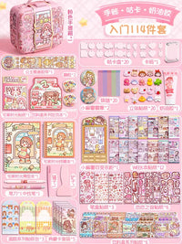 Little Mochi Deluxe Journaling Kit with Washi Tapes, Stickers, and Tools for Girls