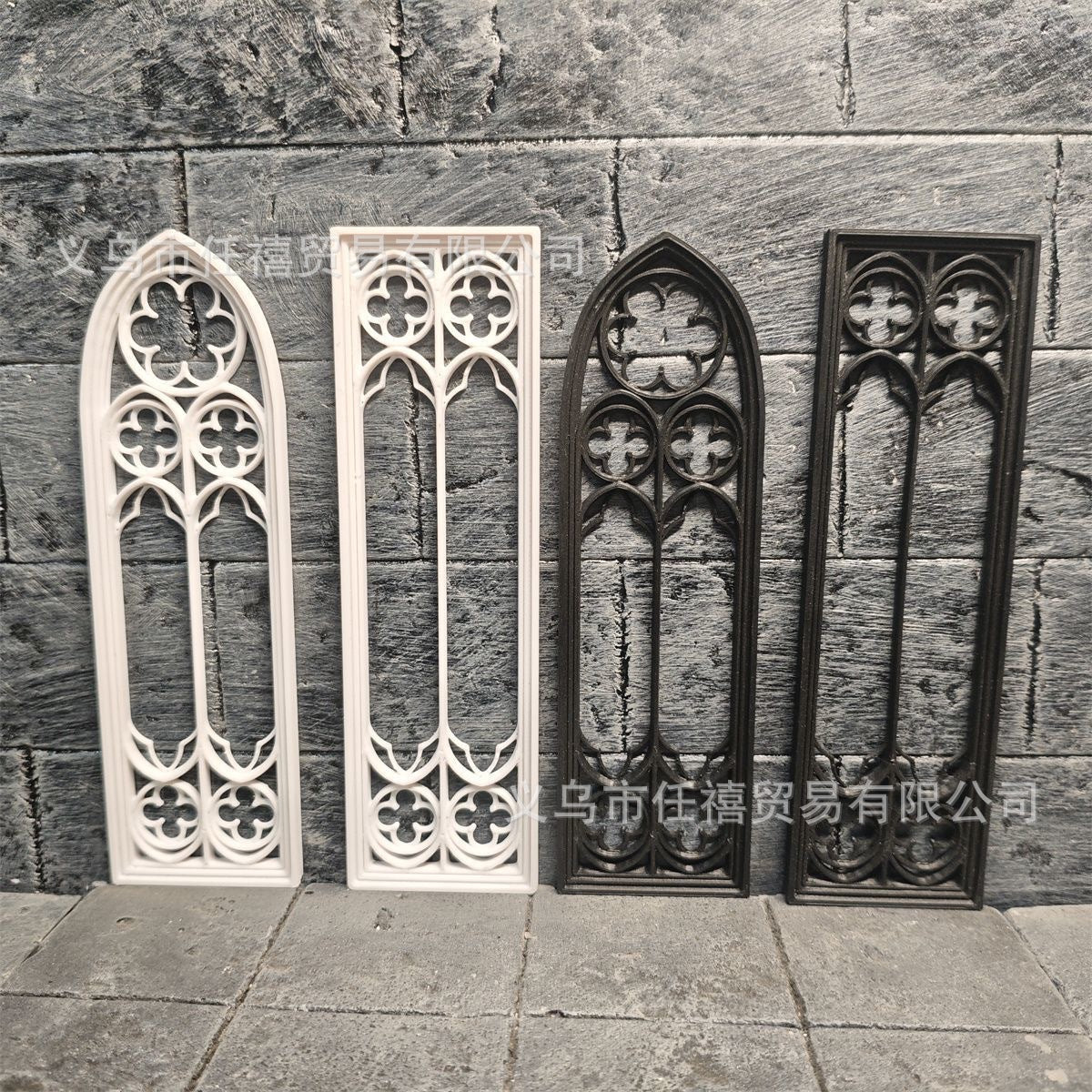DIY Dollhouse Gothic Window Model for Miniature Scenes