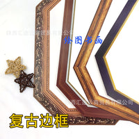 A3 Octagonal Vintage Style Art Creative Painting Retro Border Cardboard Wood Grain Frame Printed White Card Paper