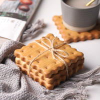 Creative Biscuit Wood Coasters for Mugs and Cups, Heat-Insulating Drink Mats