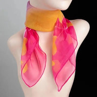 Printed Silk Scarf for Women - 65cm Square Neck Scarf, Sun Protection, Versatile Fashion Accessory