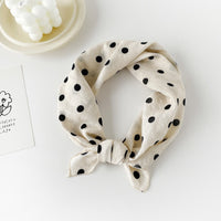 Women's Cotton Digital Print Scarf, Small Square Headscarf for Summer, Fashionable and Versatile