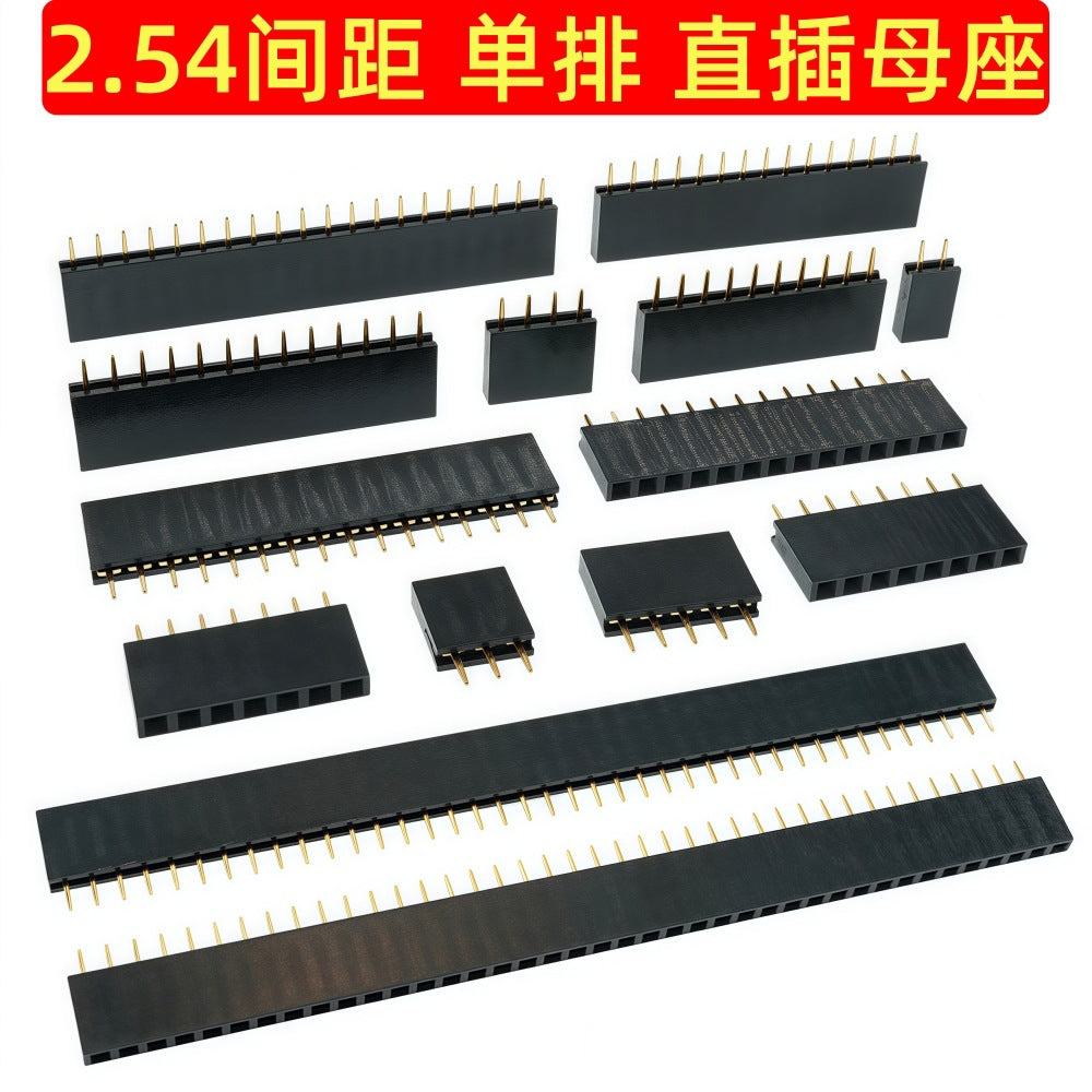 2.54mm Pitch Single Row Female Pin Header Socket Connector for PCB