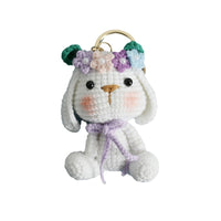 Handmade Crocheted Bride Rabbit Doll Keychain Charm