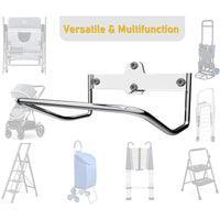 Stainless Steel Ladder Hanger Wall Mount Garage Ladder Storage Bracket Multi-functional Ladder Rack for Garage Garden