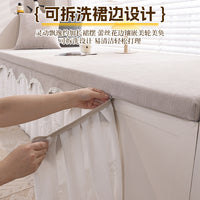 Waterproof Bay Window Cushion with Removable Skirt, Sponge Filling, Luxury Balcony Pad, All-Season