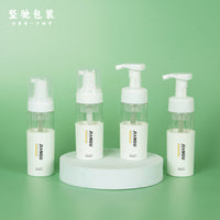 Portable Mousse Foaming Bottle 100ml/120ml PET Double-Layer Two-Tone Facial Cleanser Dispenser