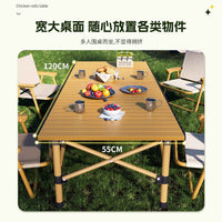 Portable Folding Camping Table and Chair Set with Carbon Steel Frame for Outdoor Picnic