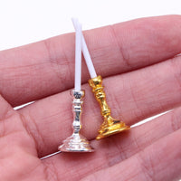Dollhouse Miniature Candelabra Ornament for OB11 Micro Scene Decor