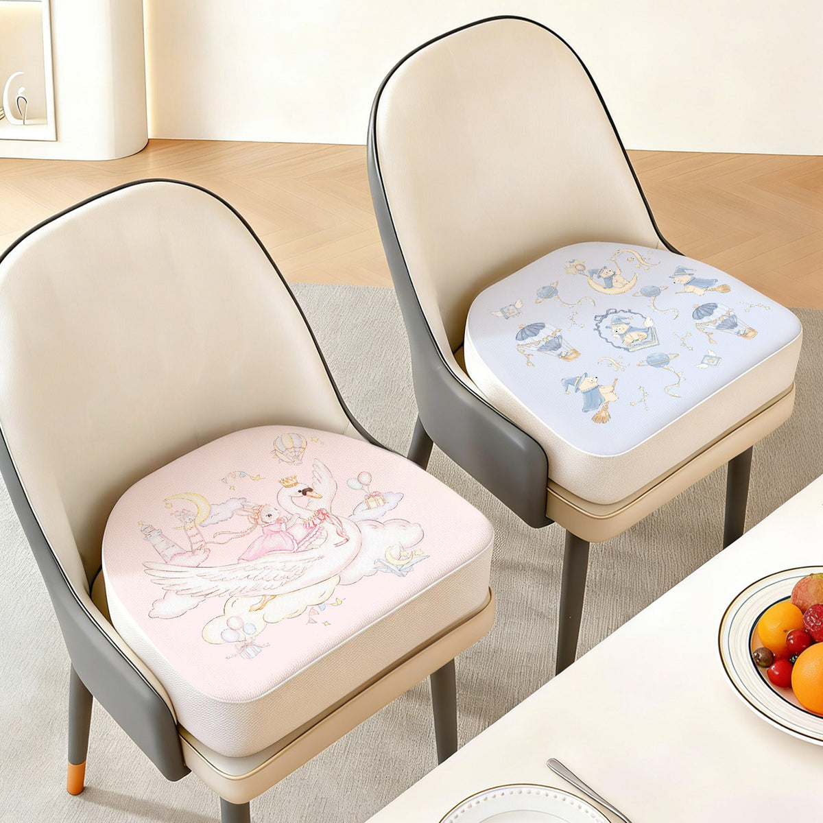 Kids Booster Seat Cushion for Dining and Study, U-Shaped Ice Silk, 5cm Height Increase