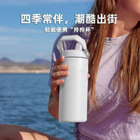Large Capacity Stainless Steel Insulated Water Bottle with Handle, Double-Wall Vacuum Sport Flask