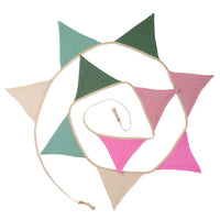 Kids Double-Layer Cotton Crepe Solid Color Triangle Flag Banner for Birthday Parties, Kindergarten, Home, and Camping Decor