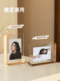 Creative Double-Sided Transparent Photo Frame for 6-inch Pictures, Desktop Display