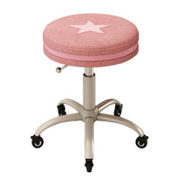 Lamb Velvet Swivel Bar Stool with Backrest and Wheels for Salon, Dental, and Beauty Use