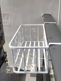Outdoor Iron Balcony Railing Planter Rack Wall-Mounted Window Plant Shelf