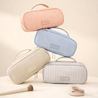 Portable Waterproof Large Capacity Cosmetic Bag with Adjustable Dividers