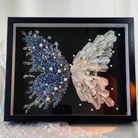DIY Crystal Feather Butterfly Photo Frame Kit with Badminton Shuttlecocks for Handmade Gifts