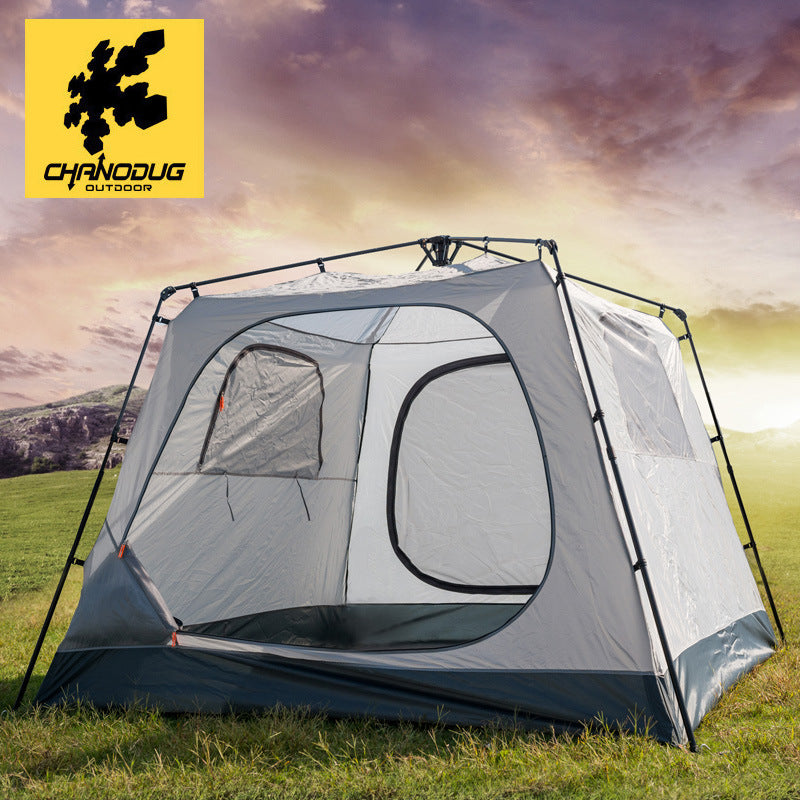 Automatic Hydraulic Pop-Up Camping Tent with Sun Shelter for Outdoor Hiking