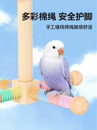 Parrot Toy Rotating Windmill with Swing Ladder Stand for Budgerigars, Cockatiels, and Small Sunbirds, Birdcage Supplies