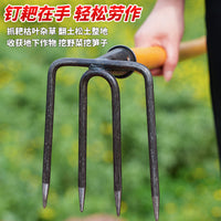 Heavy-Duty Steel Garden Rake for Soil Loosening and Cultivation
