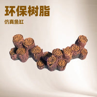 Resin Tree Stump Fence Aquarium Landscape Decoration
