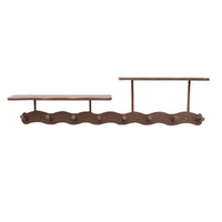Solid Wood Wall-Mounted Entryway Coat Rack with Hooks and Key Holder