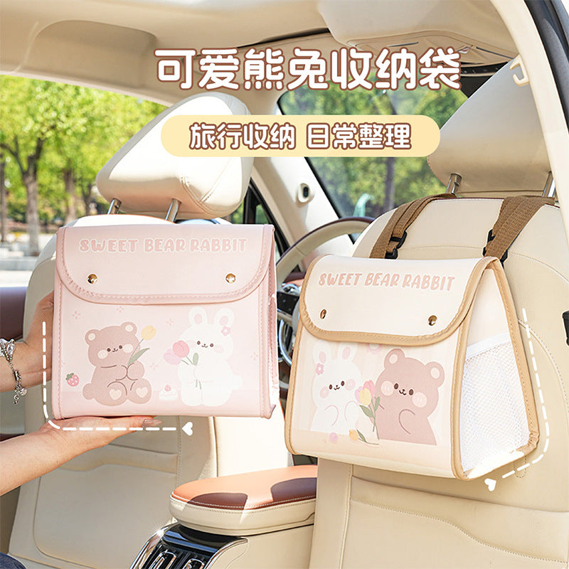 Cartoon Car Seat Back Organizer Bag with Large Capacity