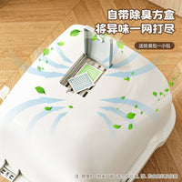 Extra Large Enclosed Cat Litter Box with Odor Control and Anti-Splash Design for Adult Cats and Kittens