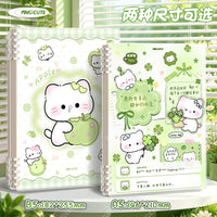 A5 Loose-Leaf Notebook Set with Cute Cat & Clover Designs, Aesthetic Journal for Students, Lined Pages