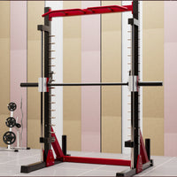 Multi-functional Smith Machine Squat Rack with Barbell for Home Gym Weightlifting and Bench Press