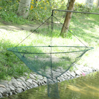 Foldable Fishing Net Trap with Bait and Pole for Shrimp and Fish