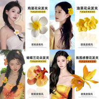 Elegant Artificial Orchid & Hydrangea Hair Clips for Women, Vacation Style Hair Accessories for Photoshoots