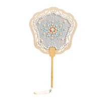 DIY Song Brocade Pearl Round Fan Kit with Tassel - Chinese Style Craft for Kids & Adults