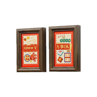 Creative Cartoon Mini Wooden Photo Frame Refrigerator Magnet, Punch-Free DIY 3-inch Desktop Display